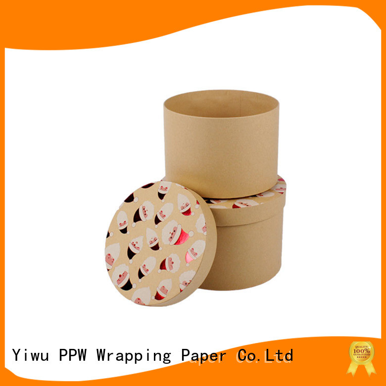 PPW eco-friendly round box wholesale for Christmas